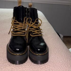 Black Platform Lace-Up Boots